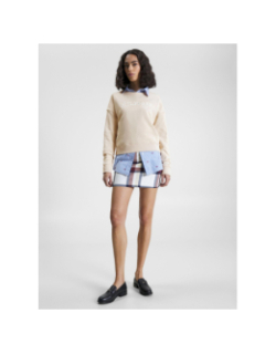 Sweat monotype embossé beige femme - Tommy Hilfiger