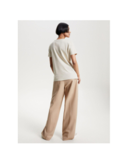 T-shirt monotype embossé beige femme - Tommy Hilfiger