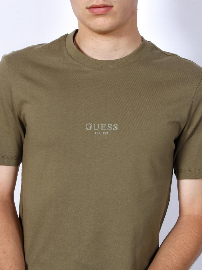 T-shirt éco slim aidy kaki homme - Guess