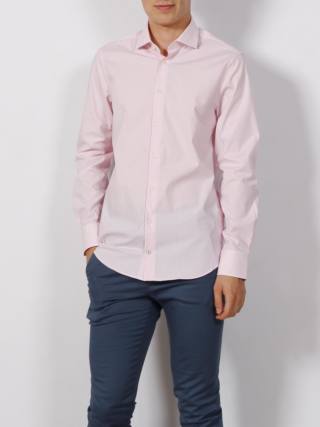 Chemise flex collar classic rayures roses homme - Tommy Hilfiger