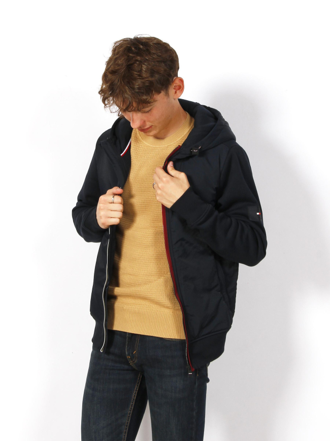 Veste mi-saison clean mix media bleu homme - Tommy Hilfiger