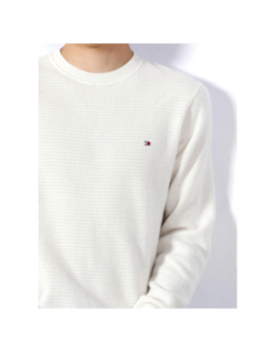 Pull interlaced structure blanc homme - Tommy Hilfiger