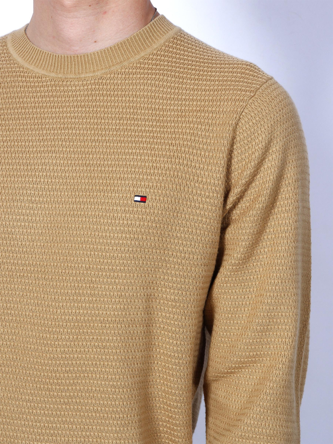 Pull interlaced structure marron clair homme - Tommy Hilfiger