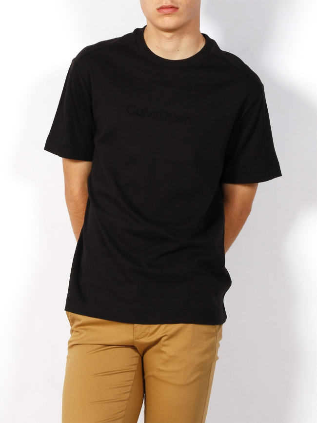 T-shirt premium comfort debossed log noir homme - Calvin Klein