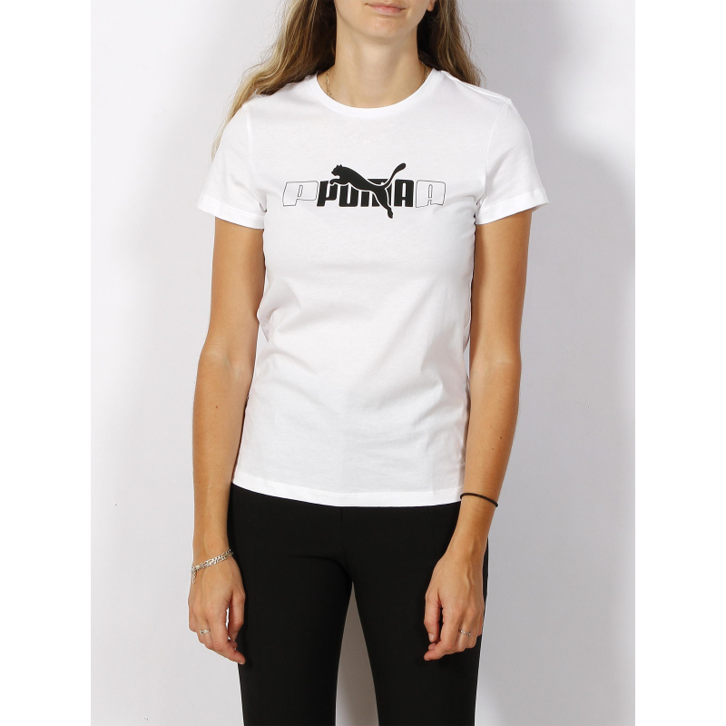 T-shirt essential basique logo blanc femme - Puma