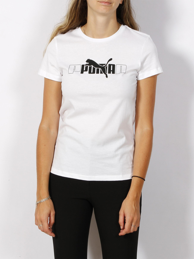 T-shirt essential basique logo blanc femme - Puma