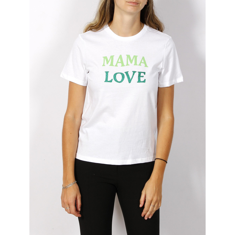 T-shirt mama love reg blanc femme - Only