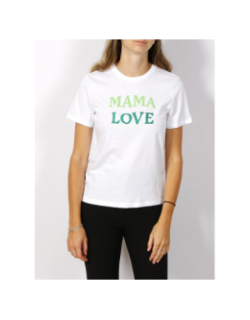 T-shirt mama love reg blanc femme - Only