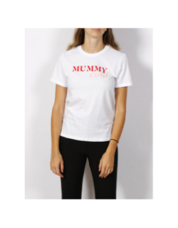 T-shirt mummy cool reg box blanc femme - Only