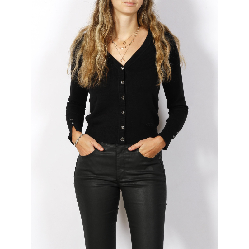 Gilet cardigan zena cardi swtr noir femme - Guess