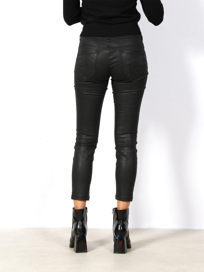 Pantalon enduit secret crop skinny noir femme - Salsa