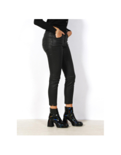 Pantalon enduit secret crop skinny noir femme - Salsa