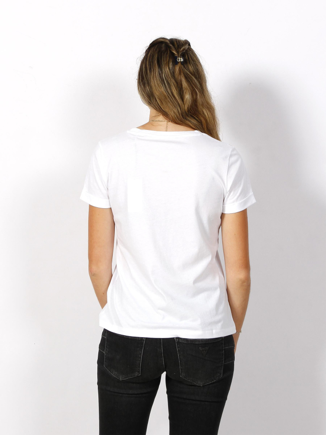 T-shirt éco motif python blanc femme - Guess