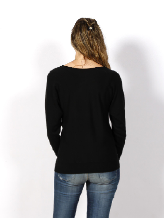 Pull manches longues marion batsleeve noir femme - Guess