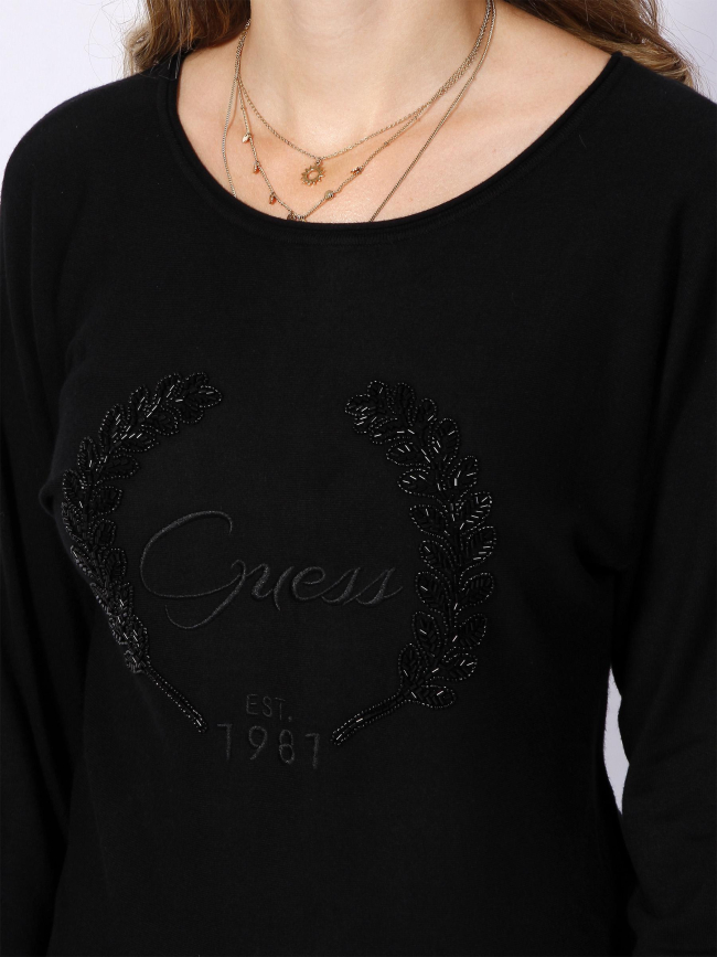 Pull manches longues marion batsleeve noir femme - Guess