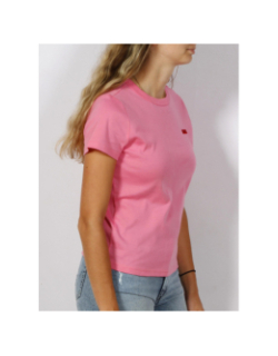 T-shirt classic uni petit logo rouge rose femme - Hugo