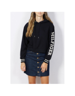 Sweat crop monotype bleu marine femme - Tommy Hilfiger