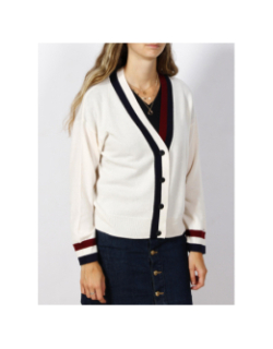 Gilet en laine cachemire crème femme - Tommy Hilfiger