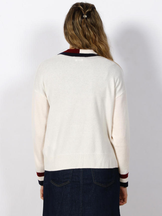 Gilet en laine cachemire crème femme - Tommy Hilfiger