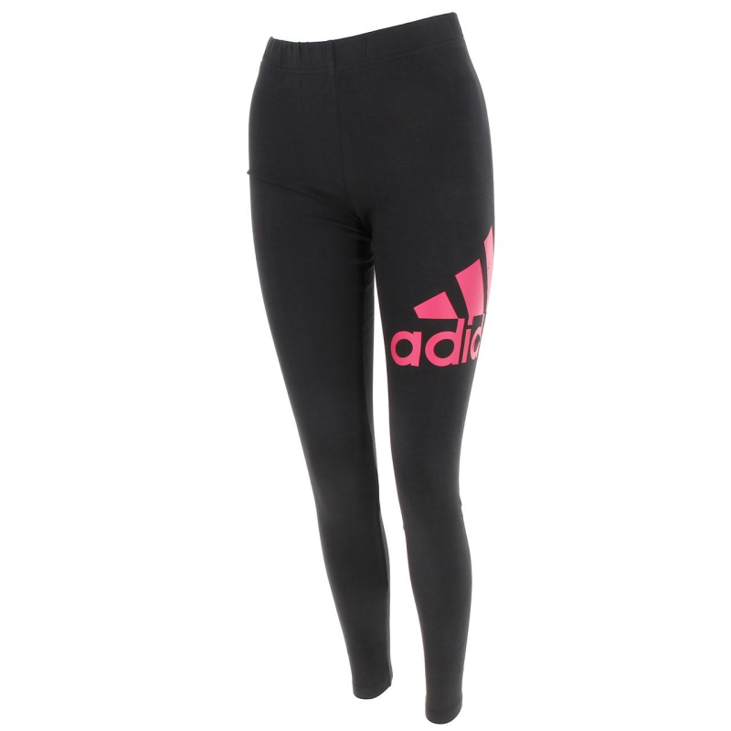 Legging de sport big logo rose noir fille - Adidas