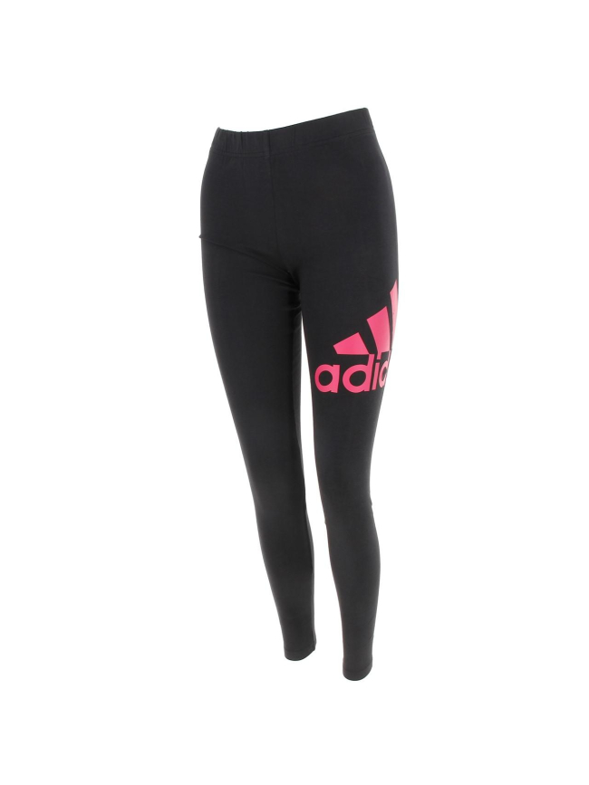 Legging de sport big logo rose noir fille - Adidas