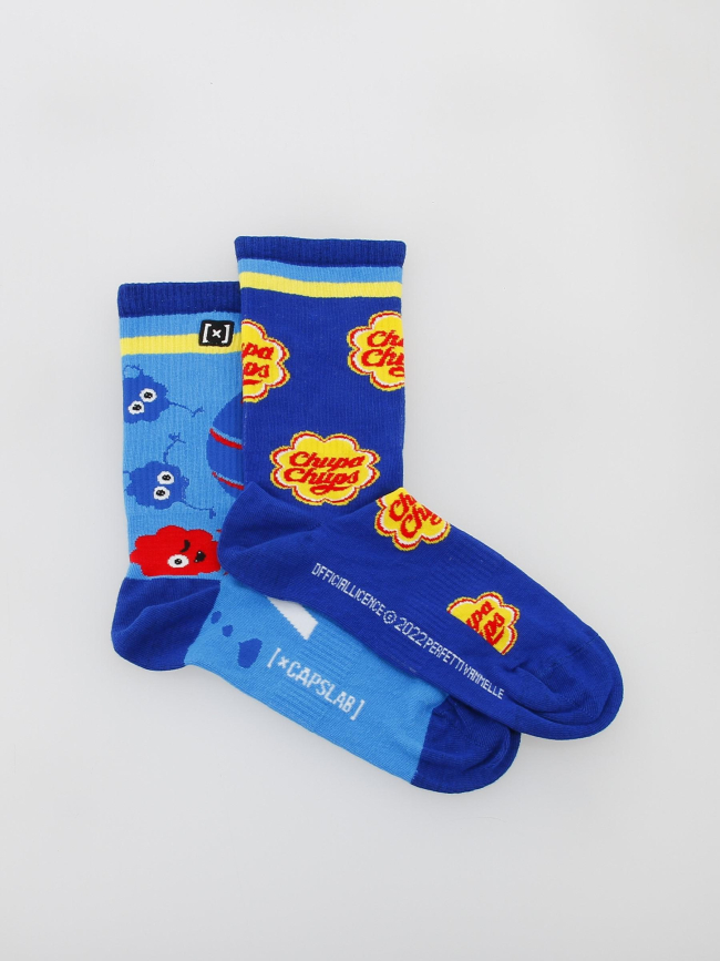 Chaussettes depareillées tennis chupa chups bleu - Capslab