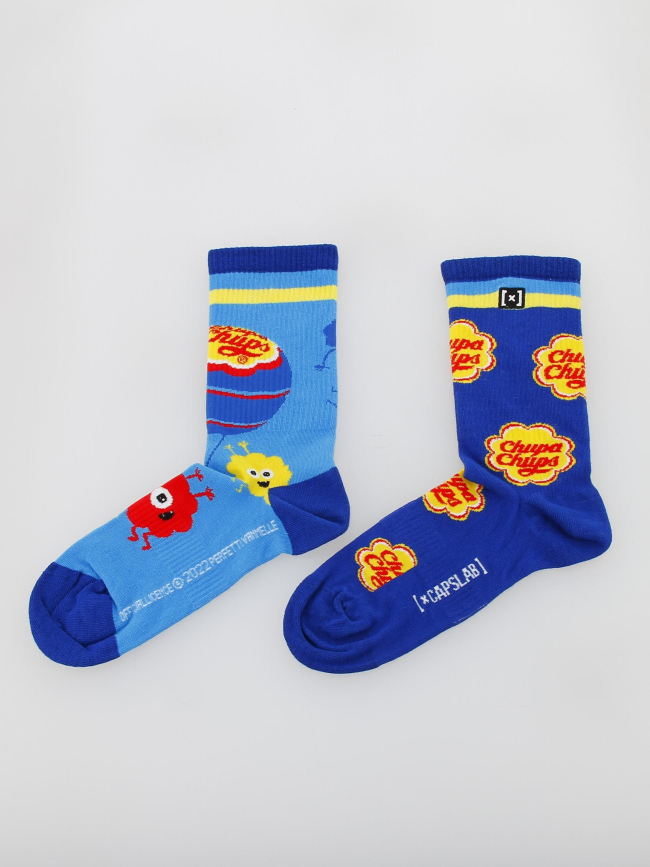 Chaussettes depareillées tennis chupa chups bleu - Capslab