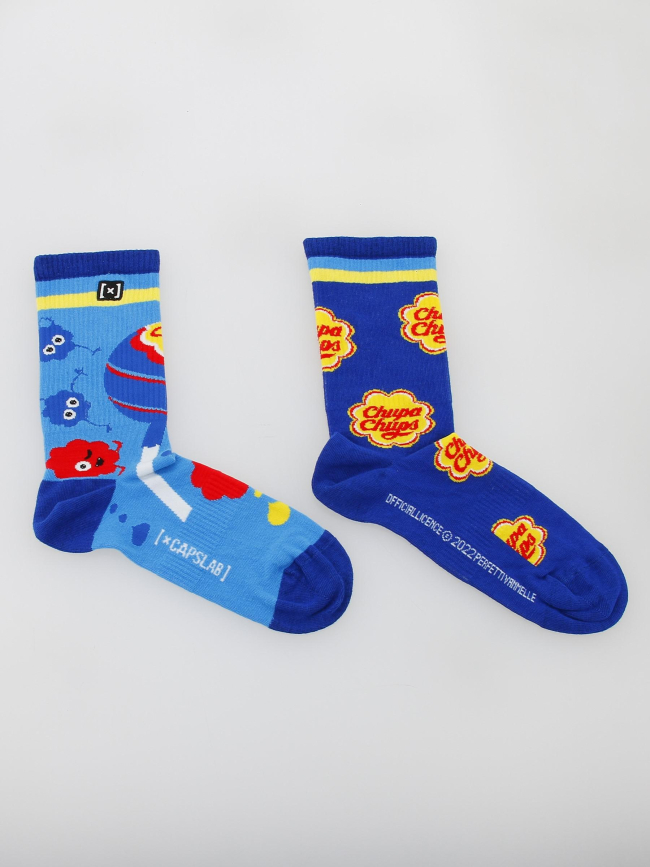 Chaussettes depareillées tennis chupa chups bleu - Capslab