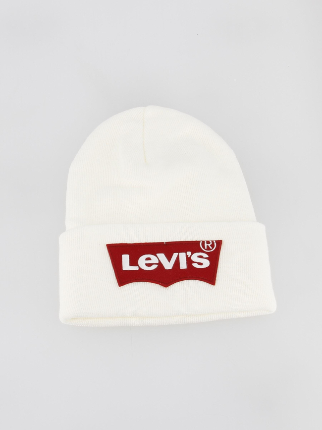 Bonnet logo rouge oversized chauve-souris crème femme - Levis