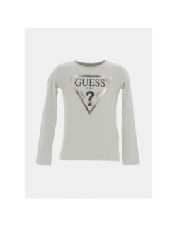 T-shirt manches longues vert argenté enfant - Guess