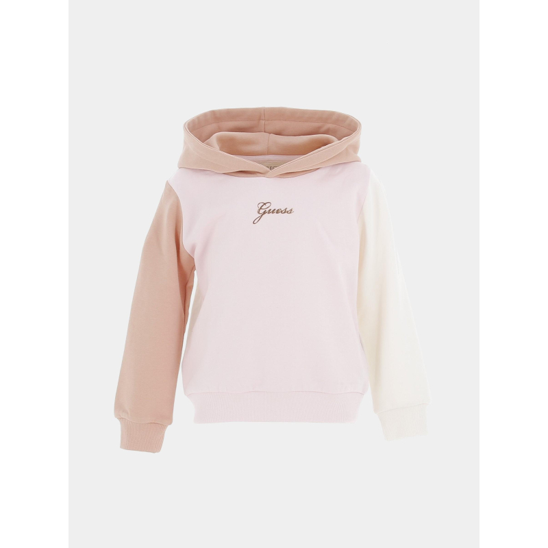 Sweat à capuche active top rose enfant - Guess