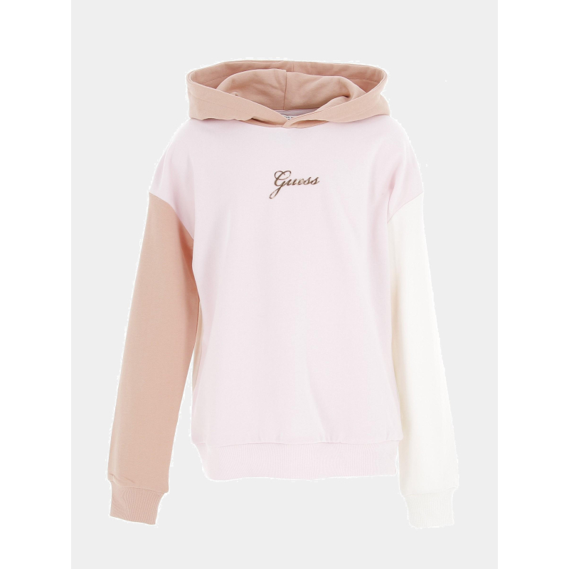 Sweat à capuche ls active top rose enfant - Guess