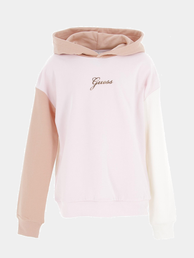 Sweat à capuche ls active top rose enfant - Guess