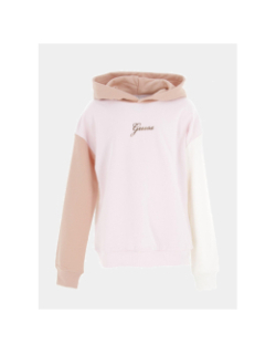 Sweat à capuche ls active top rose enfant - Guess