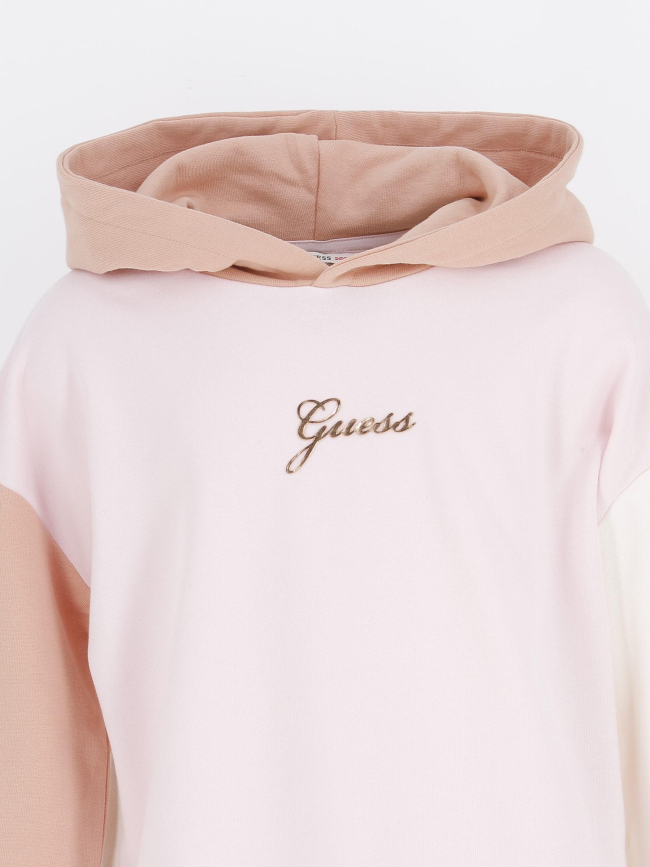 Sweat à capuche ls active top rose enfant - Guess