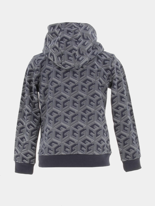 Sweat à capuche G cube bleu gris enfant - Guess