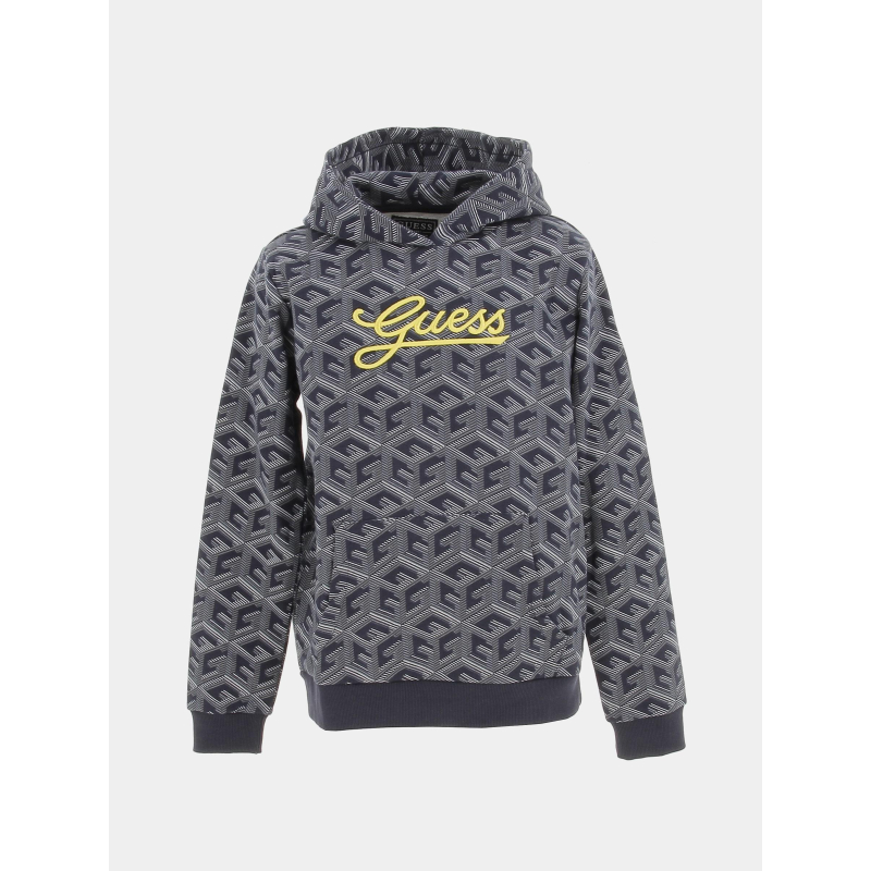 Sweat à capuche G cube combo bleu gris enfant - Guess