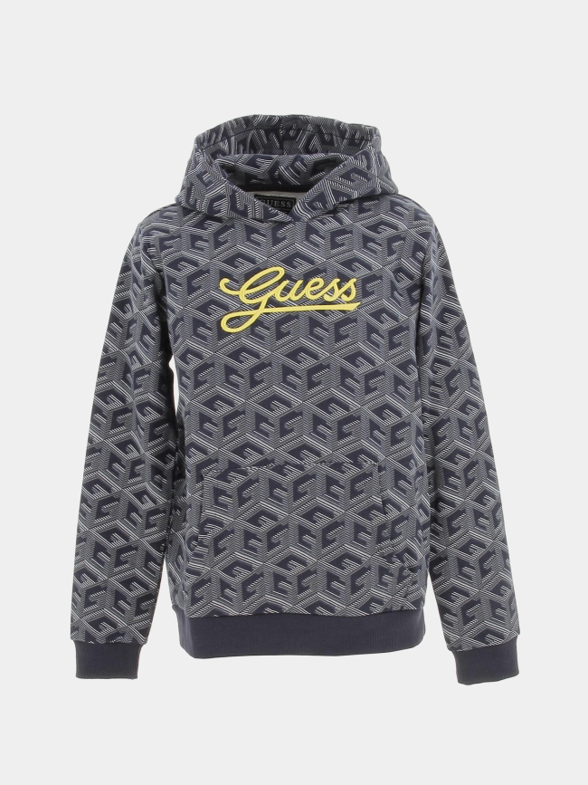 Sweat à capuche G cube combo bleu gris enfant - Guess