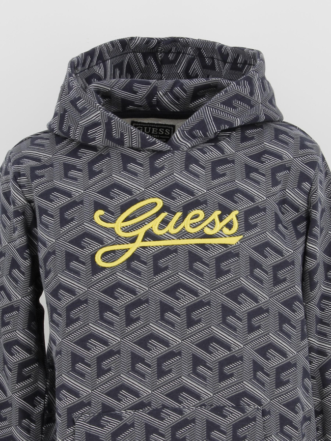 Sweat à capuche G cube combo bleu gris enfant - Guess