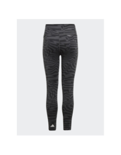 Legging taille haute à rayures gris noir fille - Adidas