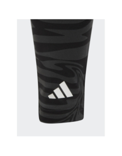 Legging taille haute à rayures gris noir fille - Adidas