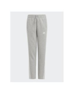 Jogging 3 bandes droit gris fille - Adidas