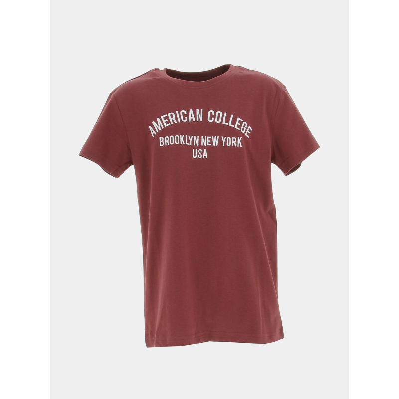 T-shirt logo brodé bordeaux enfant - American College