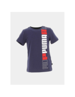 T-shirt essential logo vertical bleu marine garçon - Puma