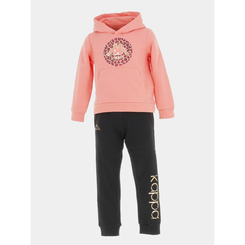 Ensemble sweat + jogging secile noir rose enfant - Kappa