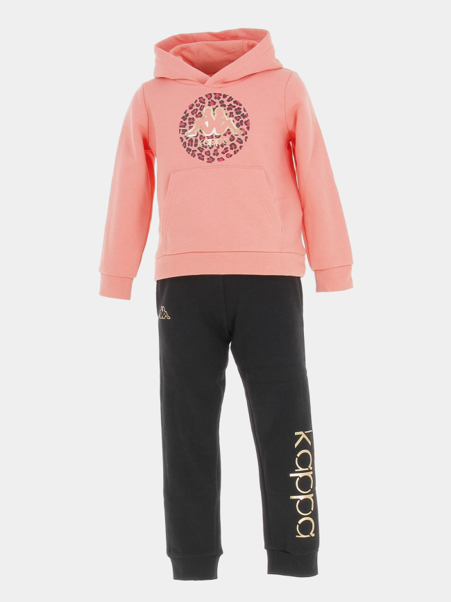 Ensemble sweat + jogging secile noir rose enfant - Kappa