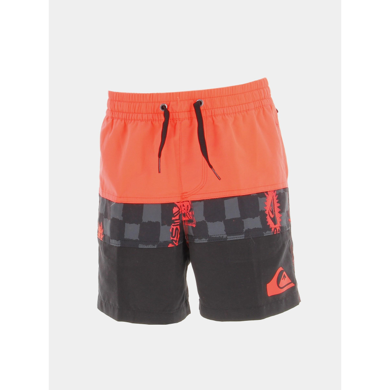 Short de bain bicolore rouge noir garçon - Quiksilver