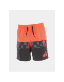 Short de bain bicolore rouge noir garçon - Quiksilver