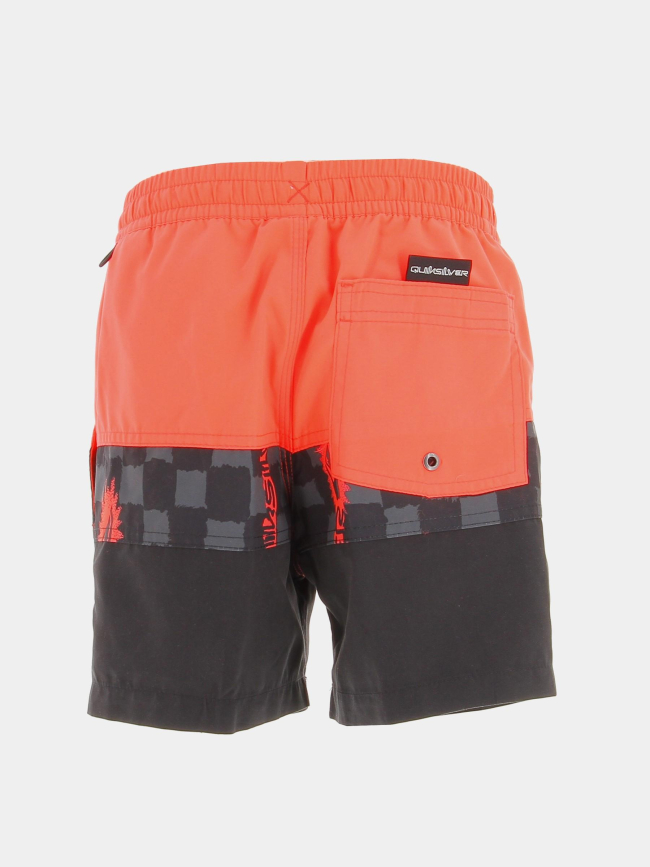 Short de bain bicolore rouge noir garçon - Quiksilver