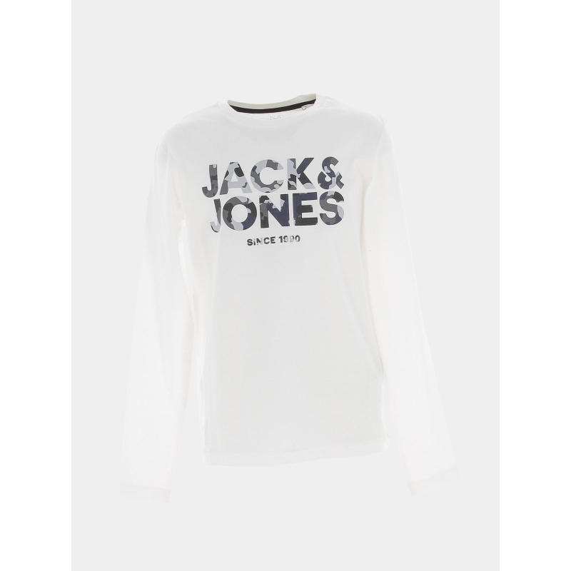 T-shirt james manches longues blanc garçon - Jack & Jones